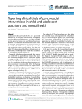 Báo cáo y học: " Reporting clinical trials of psychosocial interventions in child and adolescent psychiatry and mental health"