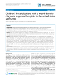 Báo cáo y học: "Background: Mood disorders including depression and bipolar disorders are a major cause of morbidity in childhood and adolescence, and hospitalizations for mood disorders are the leading diagnosis for all hospitalizations in general hospitals for children age 13 to 17"