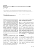 Báo cáo y học: "The paradox of ventilator-associated pneumonia prevention measures"