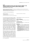 Báo cáo y học: "Medical emergency teams and rapid response triggers - the ongoing quest for the ‘perfect’ patient safety system"