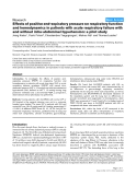 Báo cáo y học: "Effects of positive end-expiratory pressure on respiratory function and hemodynamics in patients with acute respiratory failure with and without intra-abdominal hypertension: a pilot study"