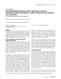 Báo cáo y học: "Recently published papers: Novel therapies in chronic obstructive pulmonary disease, cardiac chemicals and intensive care outcomes"