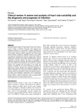 Báo cáo y học: "Clinical review: A review and analysis of heart rate variability and the diagnosis and prognosis of infection"