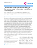 Báo cáo y học: "Clinical review: Practical recommendations on the management of perioperative heart failure in cardiac surgery"