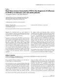 Báo cáo y học: "Real-time reverse-transcription PCR in the diagnosis of influenza A (H1N1)v in intensive care unit adult patients"