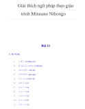 Giải thích ngữ pháp theo giáo trình Minnano NihongoBài 11
