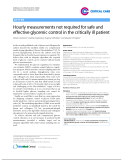 Báo cáo y học: "Hourly measurements not required for safe and effective glycemic control in the critically ill patient"