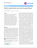 Báo cáo y học: "Fluids in septic shock: too much of a good thing"