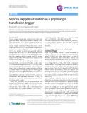 Báo cáo y học: "Venous oxygen saturation as a physiologic transfusion trigger"