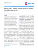 Báo cáo y học: "The burden of adverse mental health outcomes in critical illness survivors"