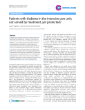 Báo cáo y học: "Patients with diabetes in the intensive care unit; not served by treatment, yet protected"