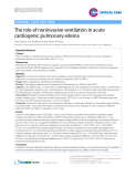 Báo cáo y học: "The role of noninvasive ventilation in acute cardiogenic pulmonary edema"
