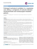 Báo cáo y học: "Prolonged mechanical ventilation in a respiratorycare setting: a comparison of outcome between tracheostomized and translaryngeal intubated patients"