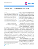 Báo cáo y học: "Disaster medicine: the caring contradiction"