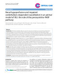 Báo cáo y học: "Renal hypoperfusion and impaired endothelium-dependent vasodilation in an animal model of VILI: the role of the peroxynitrite-PARP pathwa"