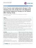 Báo cáo y học: "Cost of acute renal replacement therapy in the intensive care unit: results from The Beginning and Ending Supportive Therapy for the Kidney (BEST Kidney) Study"