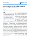 Báo cáo y học: "Wet lungs, broken hearts and difficult therapies after subarachnoid hemorrhage"