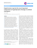 Báo cáo y học: " Hypertension may be the most important component of hyperdynamic therapy in cerebral vasospasm"