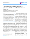 Báo cáo y học: "Liberation and animation for ventilated ICU patients: the ABCDE bundle for the back-end of critical care"