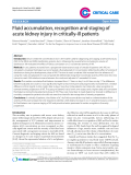 Báo cáo y học: "Fluid accumulation, recognition and staging of acute kidney injury in critically-ill patients"