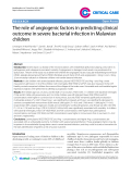 Báo cáo y học: " The role of angiogenic factors in predicting clinical outcome in severe bacterial infection in Malawian children"