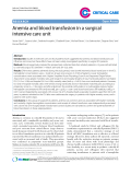 Báo cáo y học: " Anemia and blood transfusion in a surgical intensive care unit"