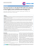 Báo cáo y học: "Survival trends in critically ill HIV-infected patients in the highly active antiretroviral therapy era"