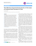 Báo cáo y học: "The dilemma of good clinical practice in the study of compromised standards of care"