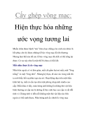 Cấy ghép võng mạc: Hiện thực hóa những ước vọng tương lai