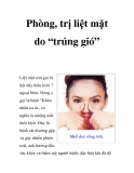 Phòng, trị liệt mặt do “trúng gió”