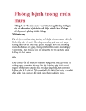 Phòng bệnh trong mùa mưa 