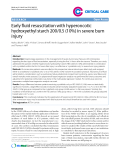 Báo cáo y học: " Early fluid resuscitation with hyperoncotic hydroxyethyl starch 200/0.5 (10%) in severe burn injury"