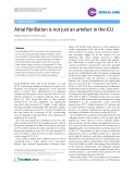 Báo cáo y học: "Atrial fibrillation is not just an artefact in the ICU"