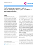 Báo cáo y học: "Health technology assessment review: Remote monitoring of vital signs - current status and future challenges"