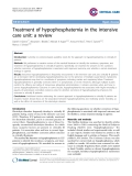 Báo cáo y học: "Treatment of hypophosphatemia in the intensive care unit: a review"