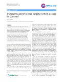 Báo cáo y học: "Tranexamic acid in cardiac surgery: is there a cause for concern"