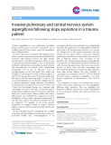 Báo cáo y học: "Invasive pulmonary and central nervous system aspergillosis following slops aspiration in a trauma patient"