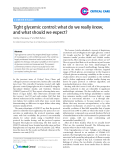 Báo cáo y học: "Tight glycemic control: what do we really know, and what should we expec"