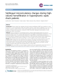 Báo cáo y học: "Sublingual microcirculatory changes during highvolume hemofiltration in hyperdynamic septic shock patients"