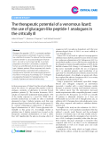 Báo cáo y học: "The therapeutic potential of a venomous lizard: the use of glucagon-like peptide-1 analogues in the critically ill"