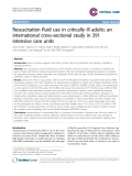 Báo cáo y học: "Resuscitation fluid use in critically ill adults: an international cross-sectional study in 391 intensive care units"