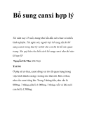 Bổ sung canxi hợp lý