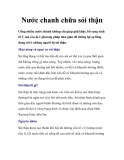 Nước chanh chữa sỏi thận