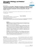 Báo cáo y học: "Comment on and reply to "Analysis of variation of amplitudes in cell cycle gene expression" by Liu, Gaido and Wolfinger: On the analysis of gene expression during the normal, eukaryotic, cell cycle"