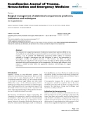 Báo cáo y học: " Surgical management of abdominal compartment syndrome; indications and techniques"