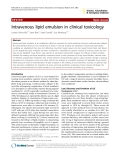 Báo cáo y học: "Intravenous lipid emulsion in clinical toxicology"