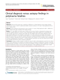 Báo cáo y học: "Clinical diagnosis versus autopsy findings in polytrauma fatalities"