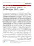 Báo cáo y học: " Emergency medicine in Scandinavia - an outstanding opportunity for research"