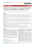 Báo cáo y học: " Facilitators and obstacles in pre-hospital medical response to earthquakes: a qualitative study"