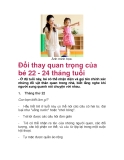 Đổi thay quan trọng của bé 22 - 24 tháng tuổi